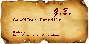 Gabányi Bernát névjegykártya